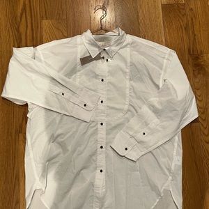 NWT J.Crew Relaxed Fit Cotton Popplin Tuxedo Shirt for Women
